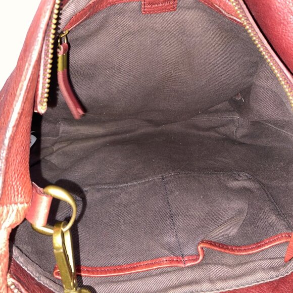 Madewell Womens Large pebbled Leather Transport Tote Bag wine Brown 2018 neutral - Picture 5 of 15